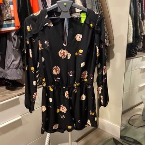 1. State black floral romper size xs long sleeve